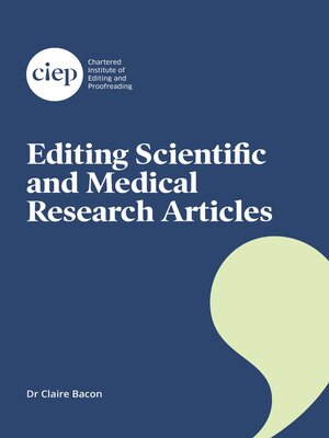 cover image of Editing Scientific and Medical Research Articles